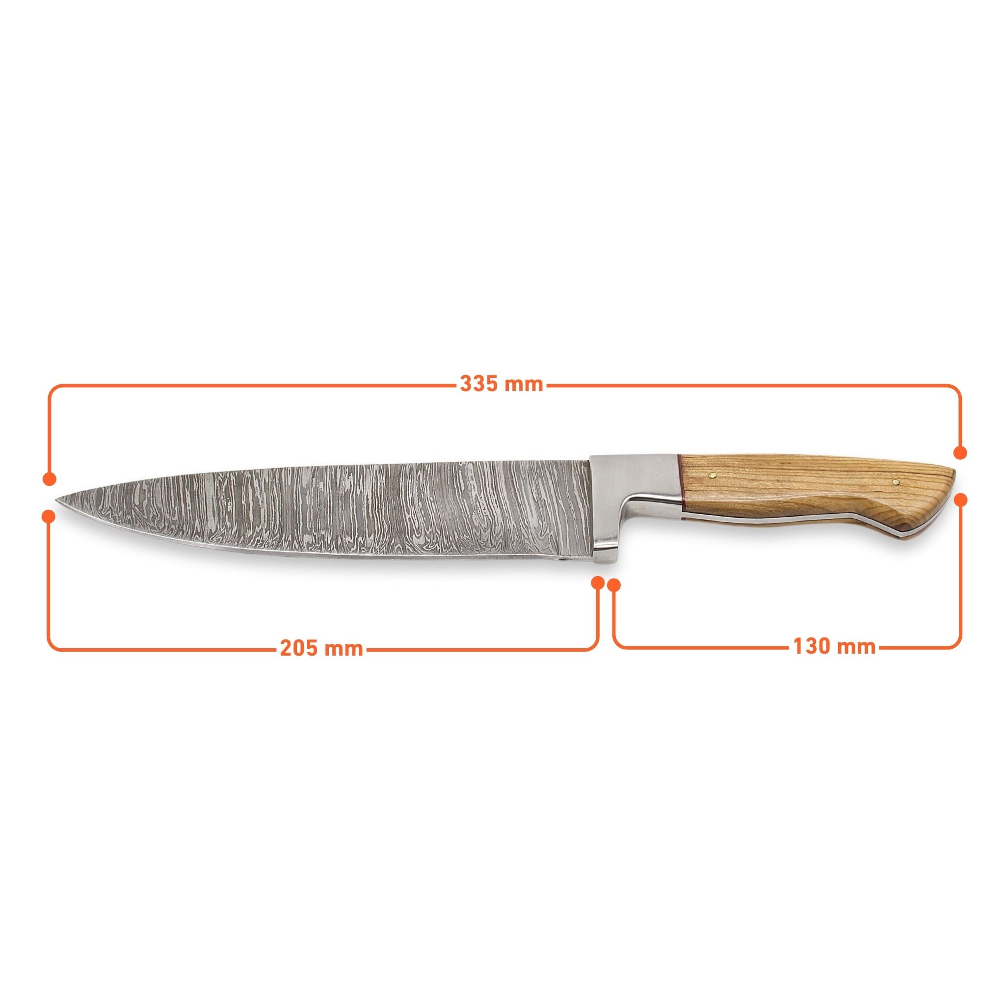 Chop Keen II, Damascus Steel, Handmade Chef Knife