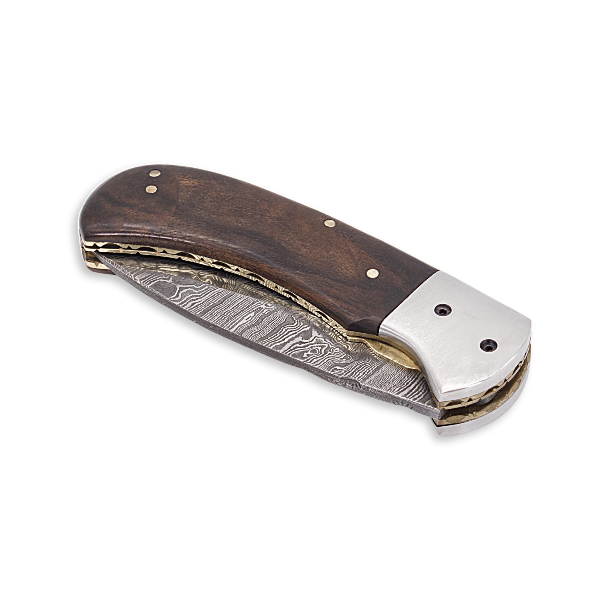 Trusty Fold I, Handmade Folding Knife, Damascus Steel Pocket Knife
