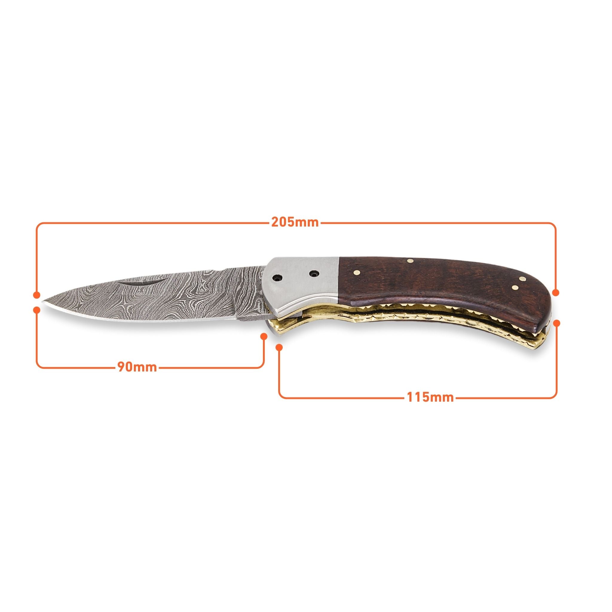 Trusty Fold II, Handmade Folding Knife, Damascus Steel Pocket Knife