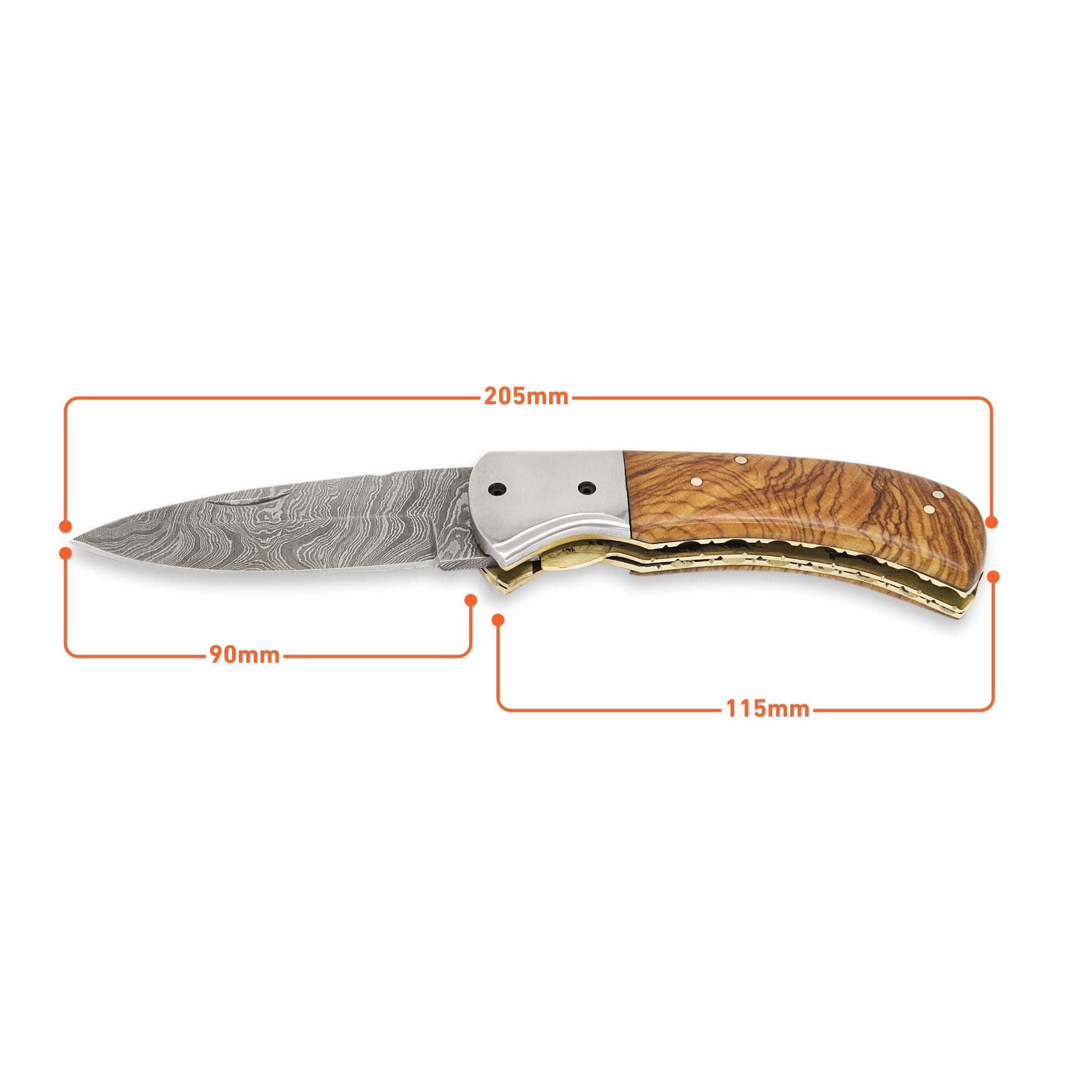 Trusty Fold III, Handmade Folding Knife, Damascus Steel Pocket Knife