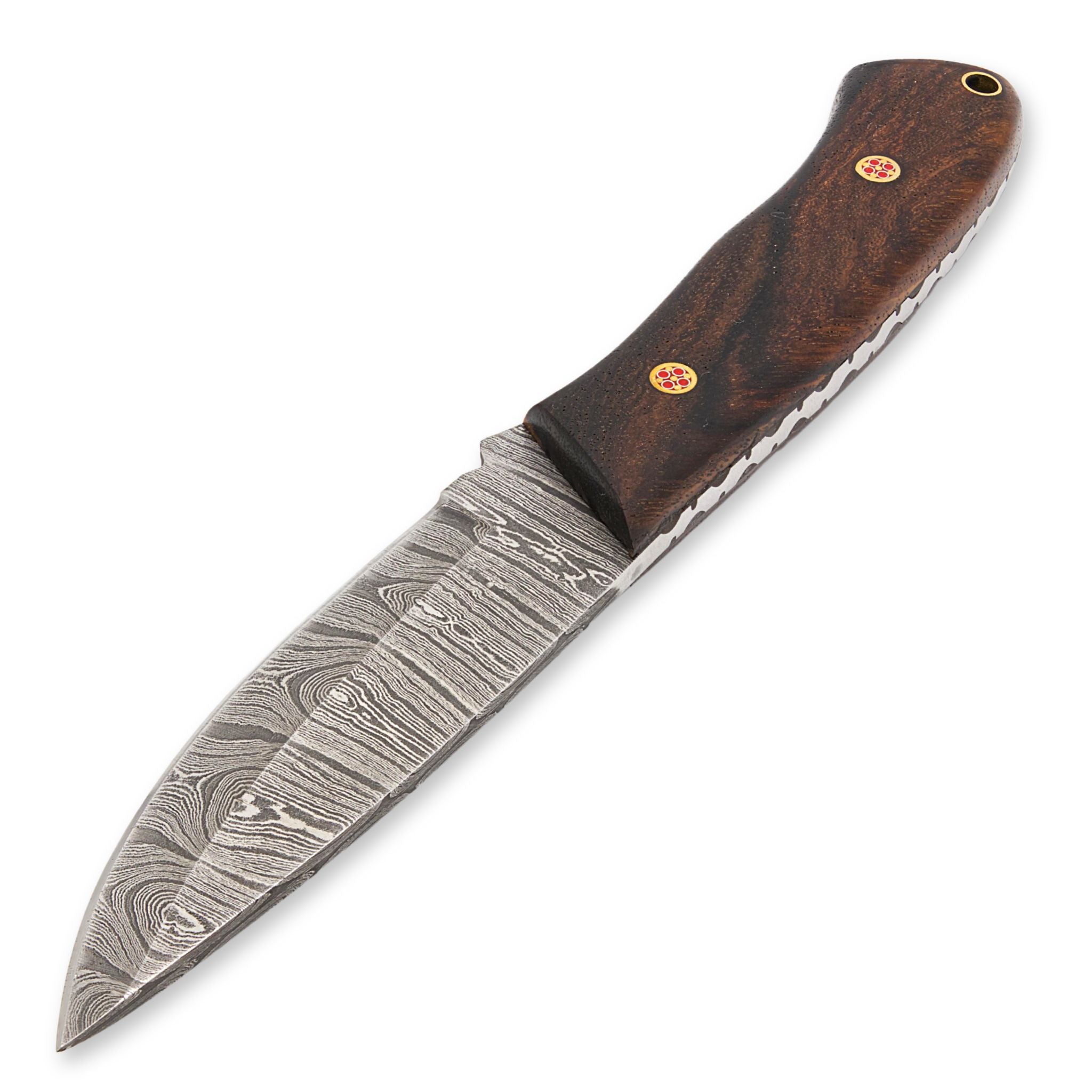 Handmade Damascus Fixed Blade Knife with Rosewood Handle