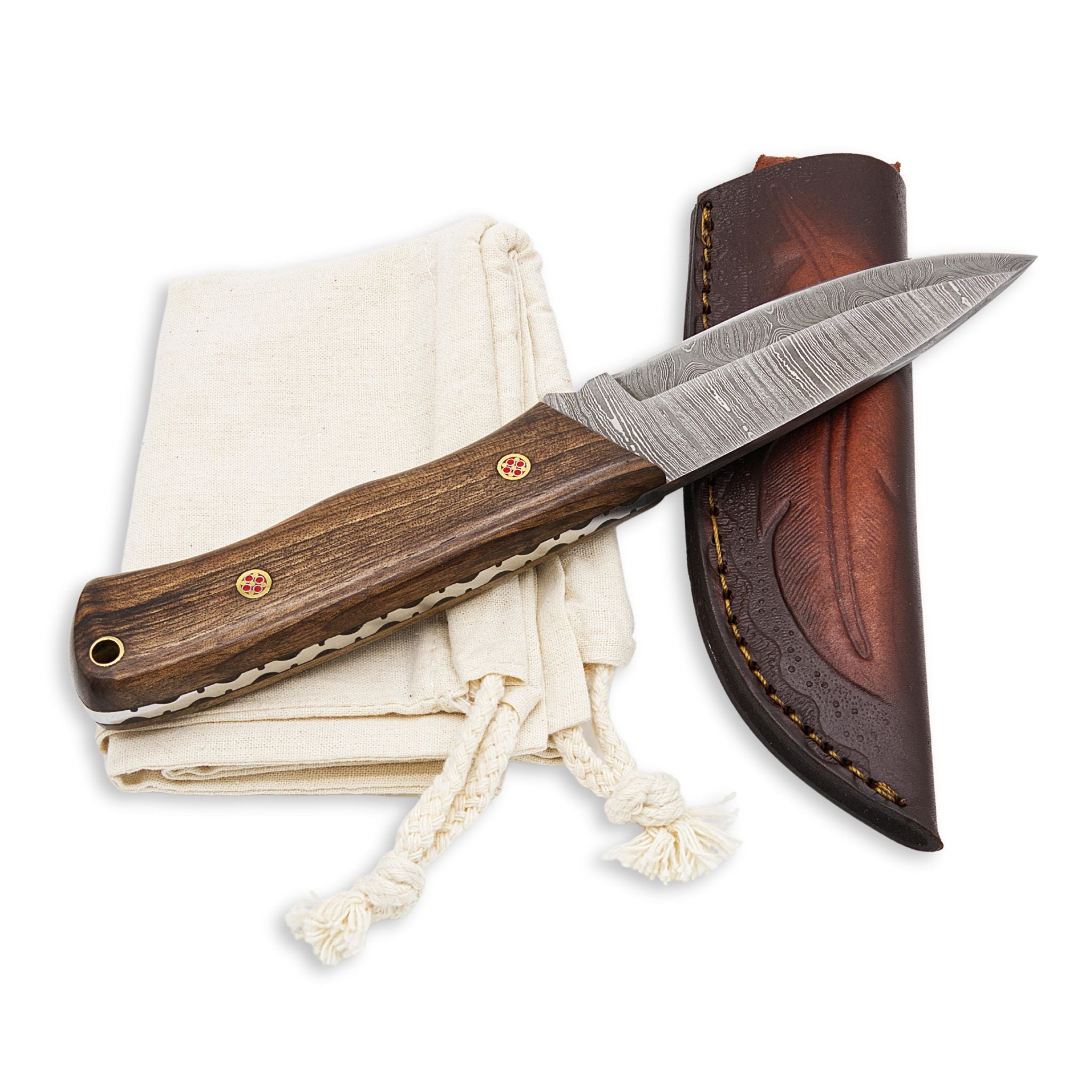 Outback Nomad III, Damascus Steel, Handmade Hunting Knife