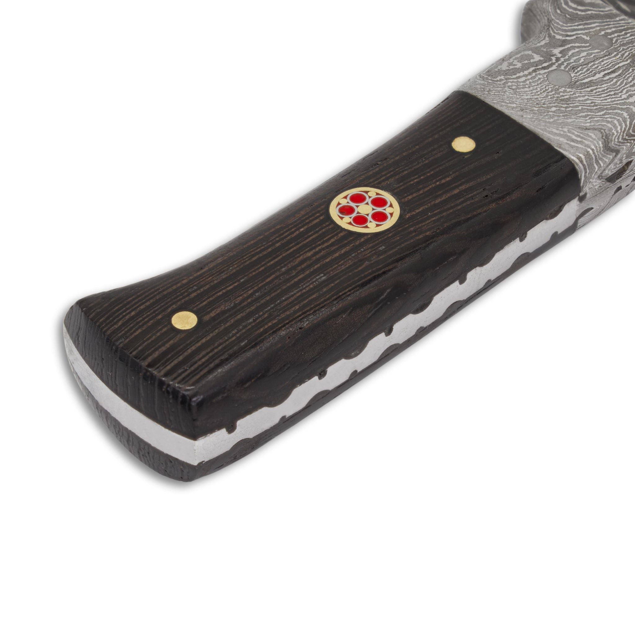 Bush Perk I Handmade Skinner Knife Damascus Steel Blade Wenge Wood Handle