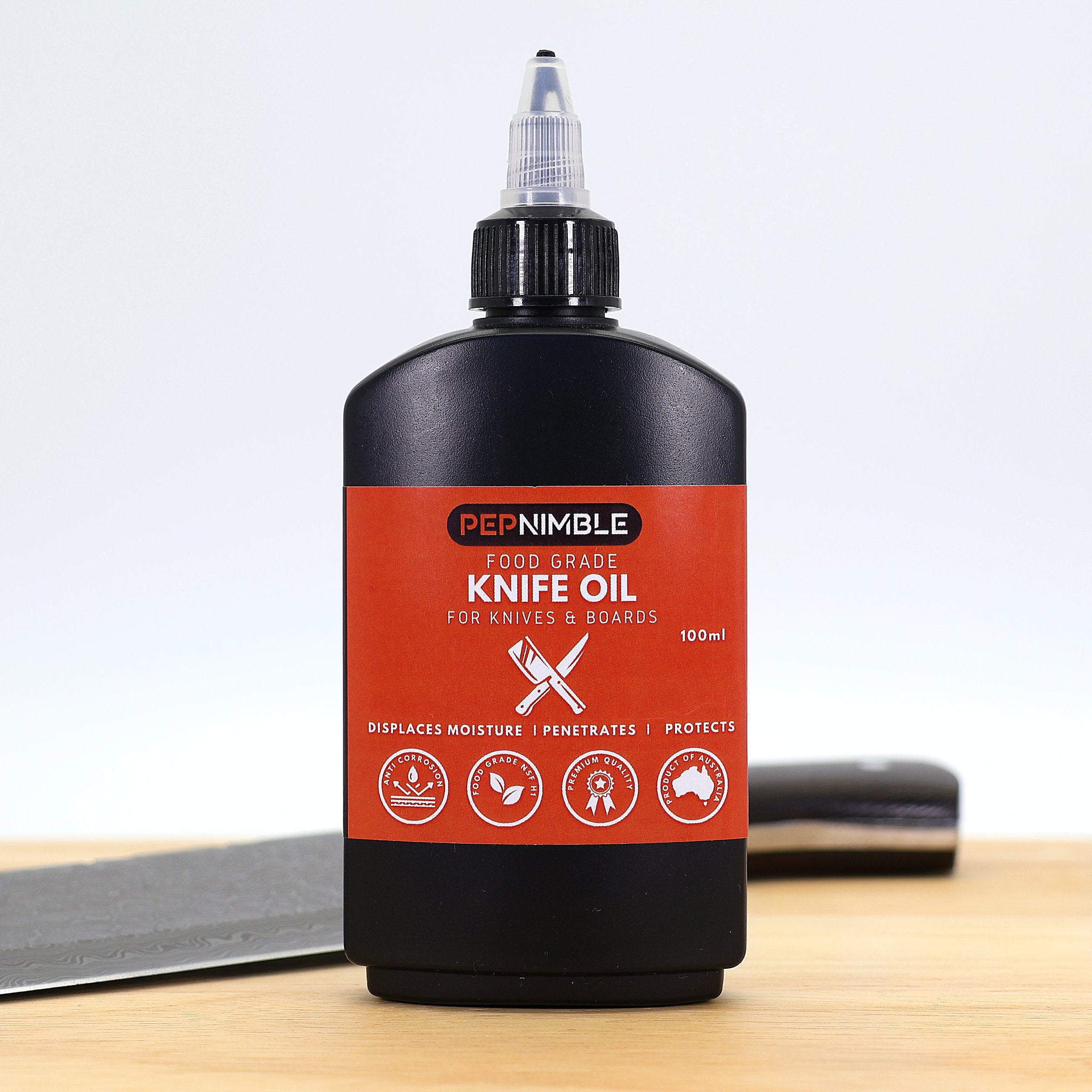 Knife Oil, Food Grade, for Knives, Blades and Chopping Boards, 100 ml