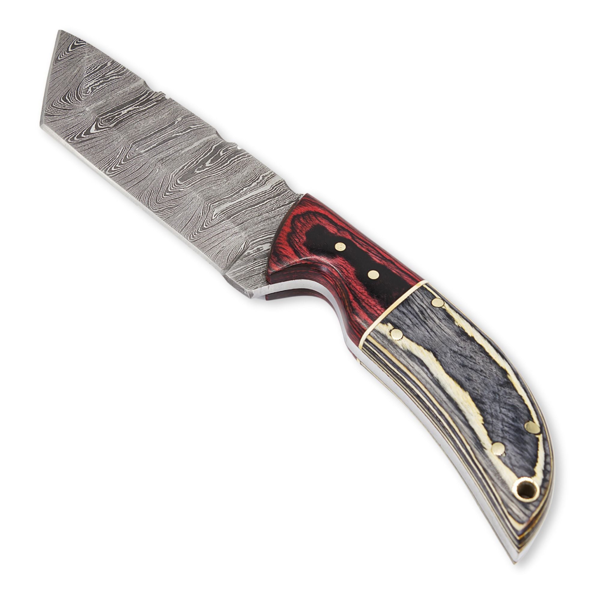 Rugged Dazzler Handmade Hunting Knife Damascus Steel Blade Pakka Wood Handle