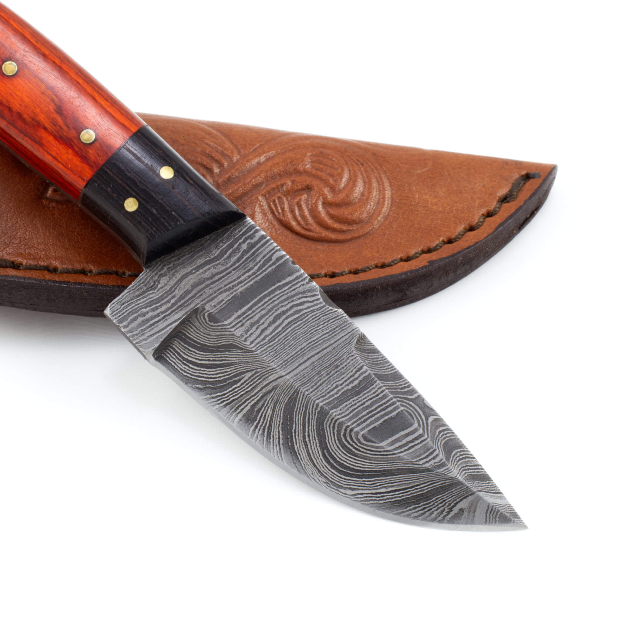 Handmade Skinner Knife Damascus Steel Blade Pakkawood